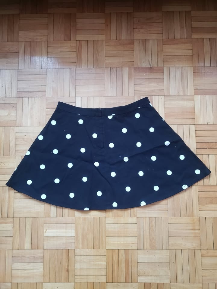 H&M Divided Black White Polka Dot Circle Skirt US 8 - photo 2