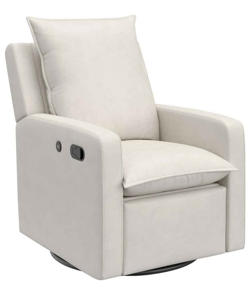 New Storkcraft Timeless Recliner Glider w/ USB - Ivory - photo 3