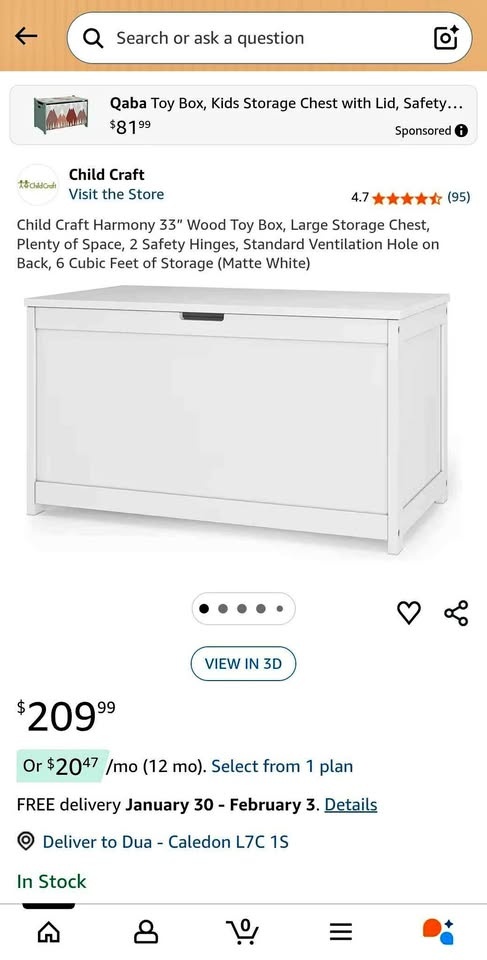 Child Craft Harmony 33" Wood Toy Box