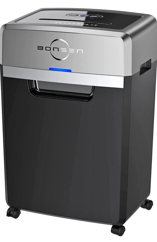 BONSEN Heavy Duty Paper Shredder | 24-Sheet, 9-Gallon, Super Qui