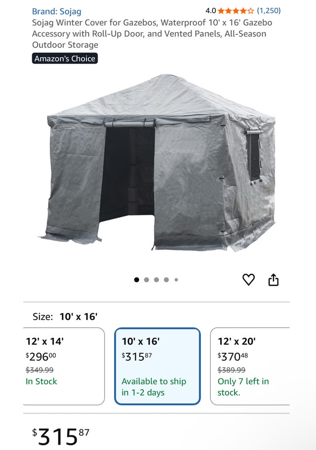 New Winter Gazebo Cover for 16x10 ft