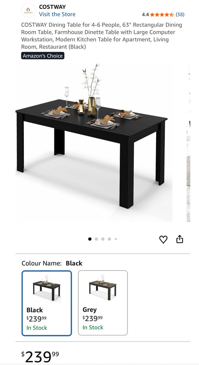Costway Dining Table for 6