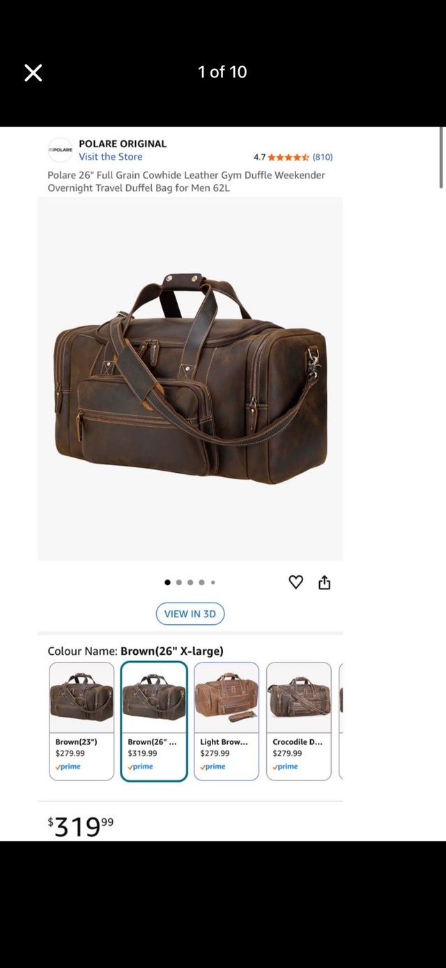 Brand New Polare 26’ Leather Duffle Bag