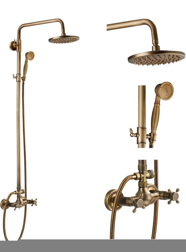 Brand New Antique Brass Bathroom Shower Faucet - photo 2