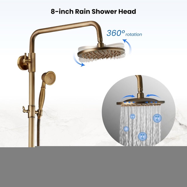 Brand New Antique Brass Bathroom Shower Faucet - photo 4