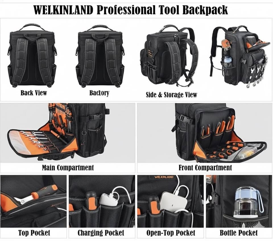 New Full Open Tools Backpack for Electricians & Handymen - photo 2