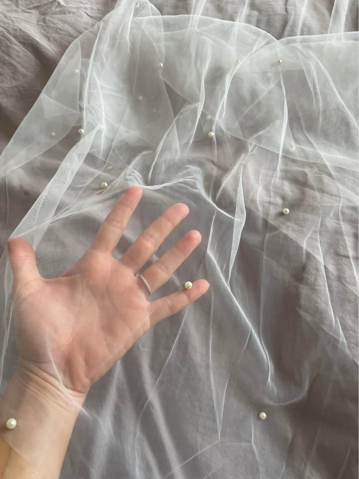 Designer Ivory Cathedral Pearl Wedding Veil - photo 5