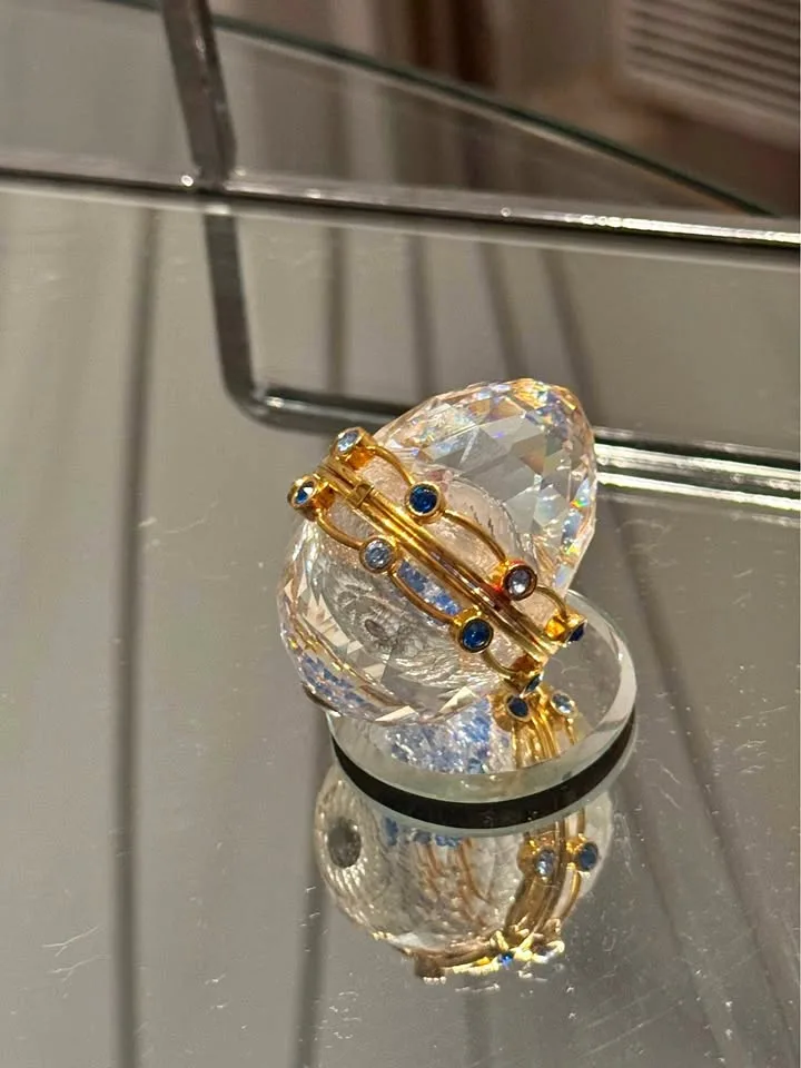 Swarovski Fabergé Style Egg with Gold & Gem Accents thumbnail