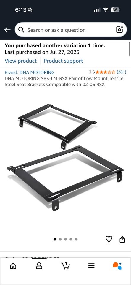 Aftermarket Seat Bracket – Acura RSX (New, Single) - photo 5
