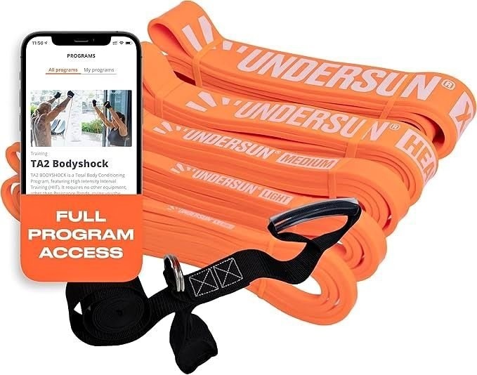 Undersun 5PC Fitness Home Workout Resistance Bands Set