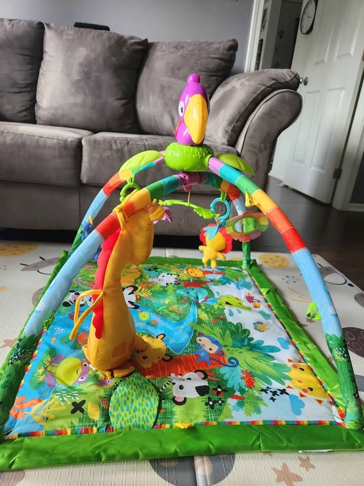 Fisher-Price Baby Playmat Rainforest Music & Lights Deluxe Gym - photo 2