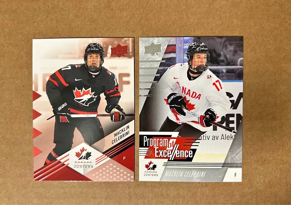 2024 Team Canada Juniors Mack Celebrini Rose Gold Foil & POE