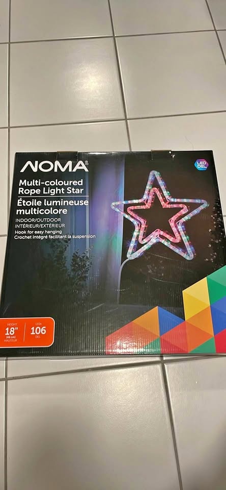 NOMA Multi-coloured Rope Light Star 18" 106 LED Indoor Outdoor