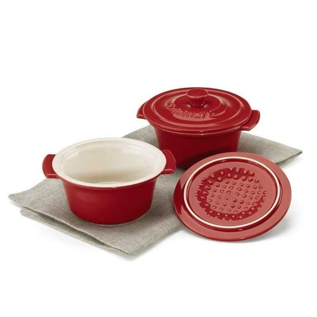 Cuisinart Chef's Ceramic Bakeware Set Of 2 Covered Cocott