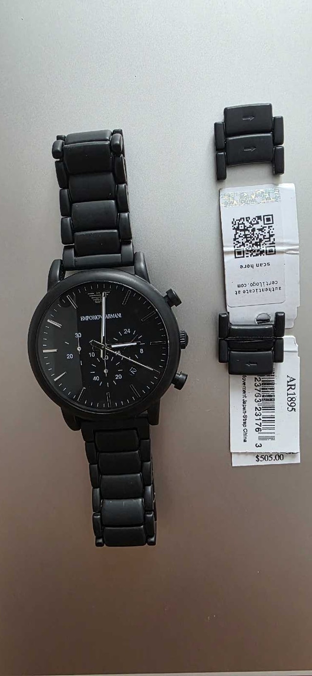 Emporio Armani AR1895 Black Stainless Steel Chrono Men's Watch