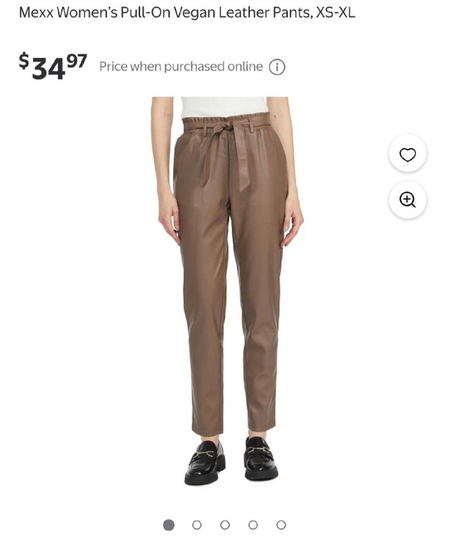 Mexx Women’s Pull-On Vegan Leather Pants, XS