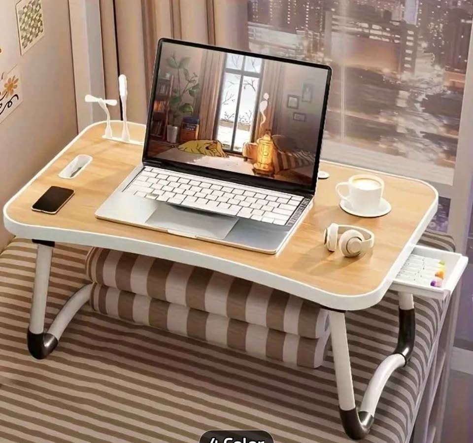 NEW Pink Foldable Laptop Bed Table with USB Light - photo 5