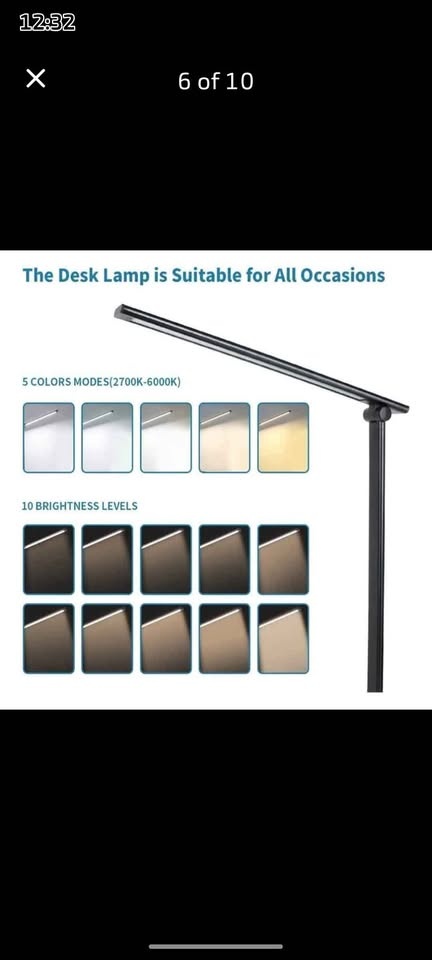 NEW WHITE Eye-Caring Sondiko LED Desk Lamp w/ USB & Alarm - photo 5