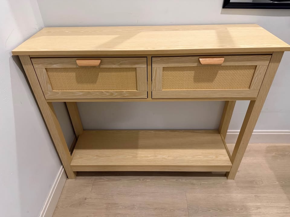 MOVING SALE Boho light wooden entryway table with drawers - photo 2