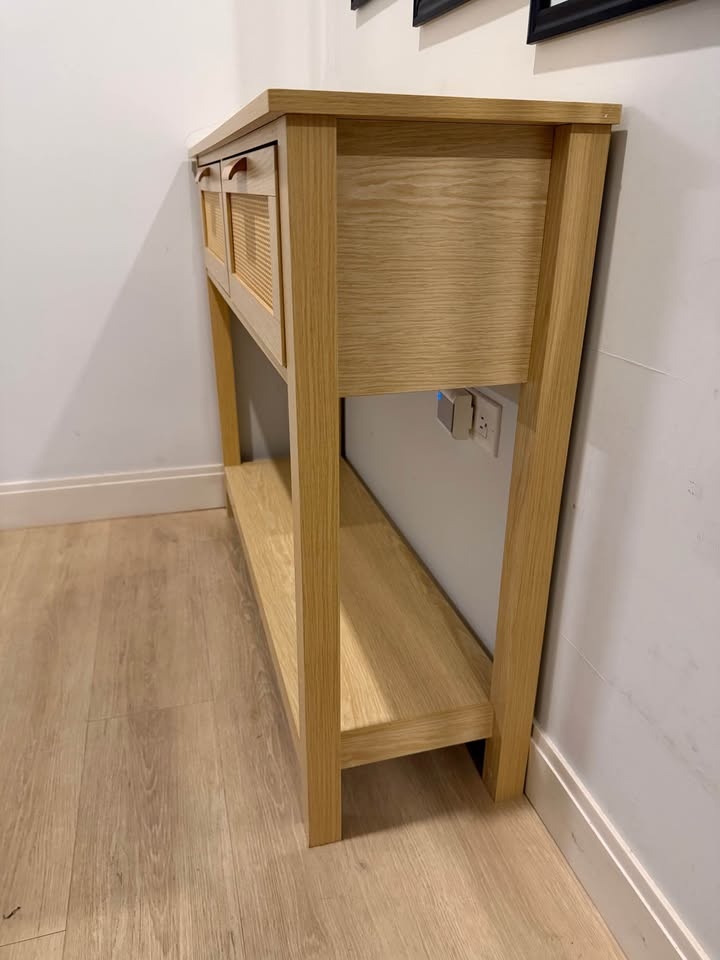 MOVING SALE Boho light wooden entryway table with drawers - photo 3