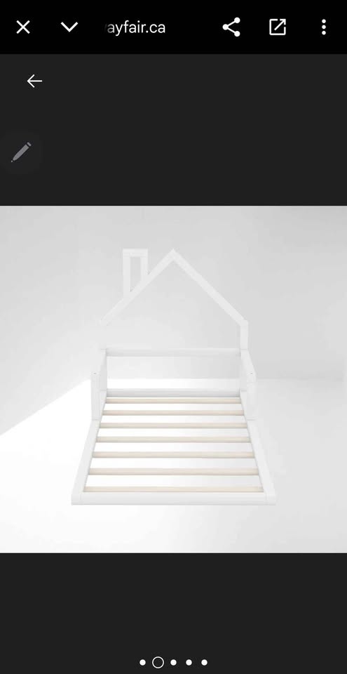 Unopened WASAFIRE Full Size Wood Floor Bed - White - photo 2