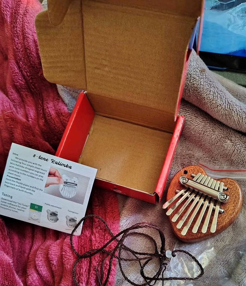 Heart Shaped Wooden Finger Thumb Piano - Kalimba