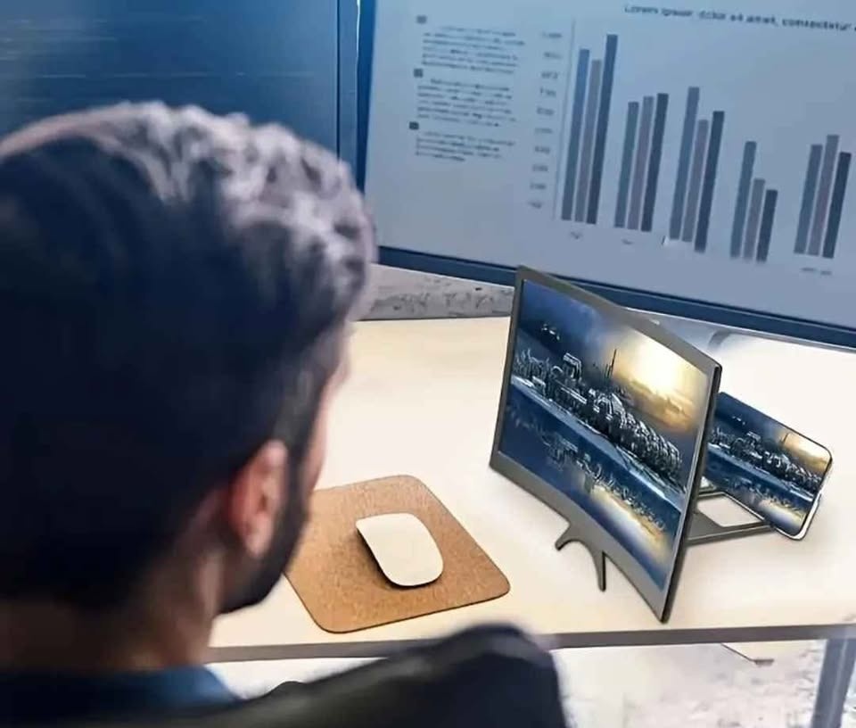 NEW 14-Inch Portable HD Projector with 3D Curved Screen Amplifie - photo 4