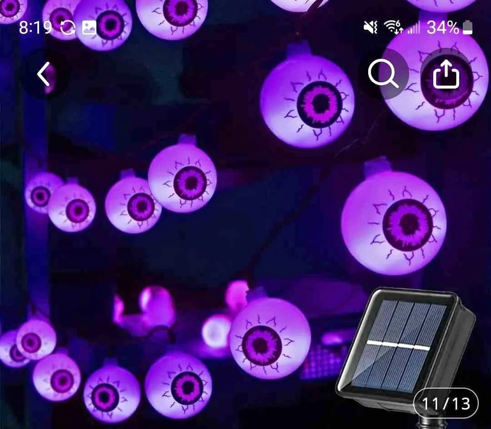 NEW 20pcs Purple Halloween Solar Eye Lights - Waterproof