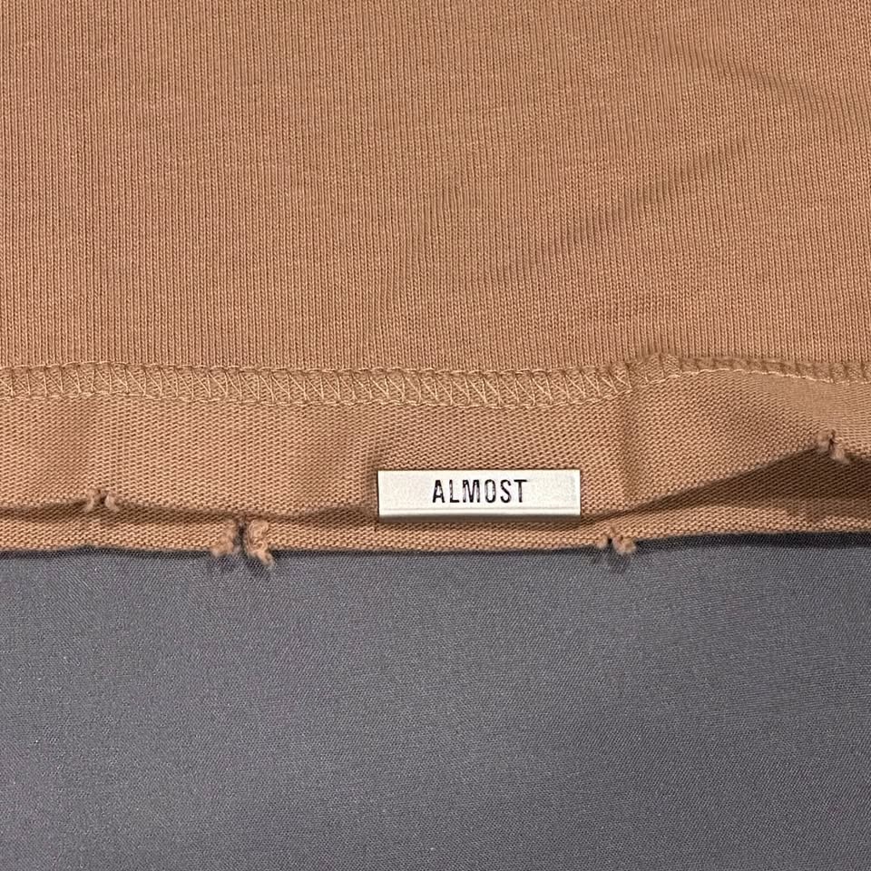 Almost Someday 2XL Distressed Oversized Logo T-Shirt, Tan - photo 4