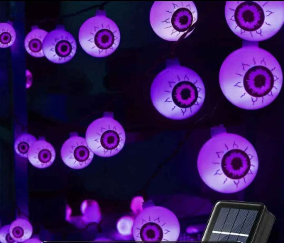 20pcs Halloween Solar Eye Lights - Purple LED - photo 3