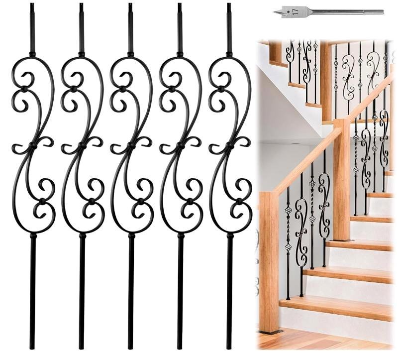 Wrought Iron Baluster 44'', Staircase Stair Spindles