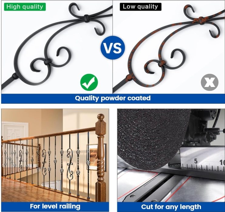 Wrought Iron Baluster 44'', Staircase Stair Spindles - photo 3