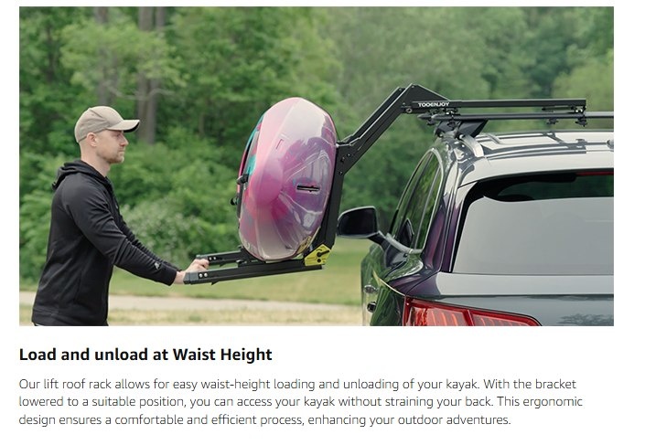 Heavy-Duty Kayak Lift Assist Roof Rack, 45 KG - photo 4
