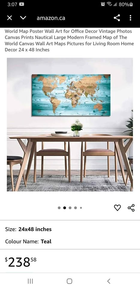 World Map Poster Wall Art for Office Decor