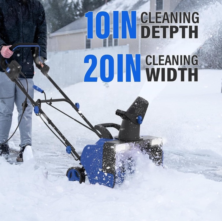 Electric Snow Blower - Wet/Heavy Snow, Dual LED, 25ft Throw - photo 2