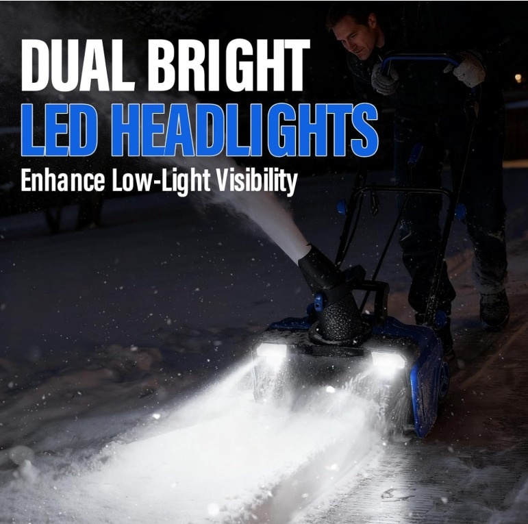 Electric Snow Blower - Wet/Heavy Snow, Dual LED, 25ft Throw - photo 4