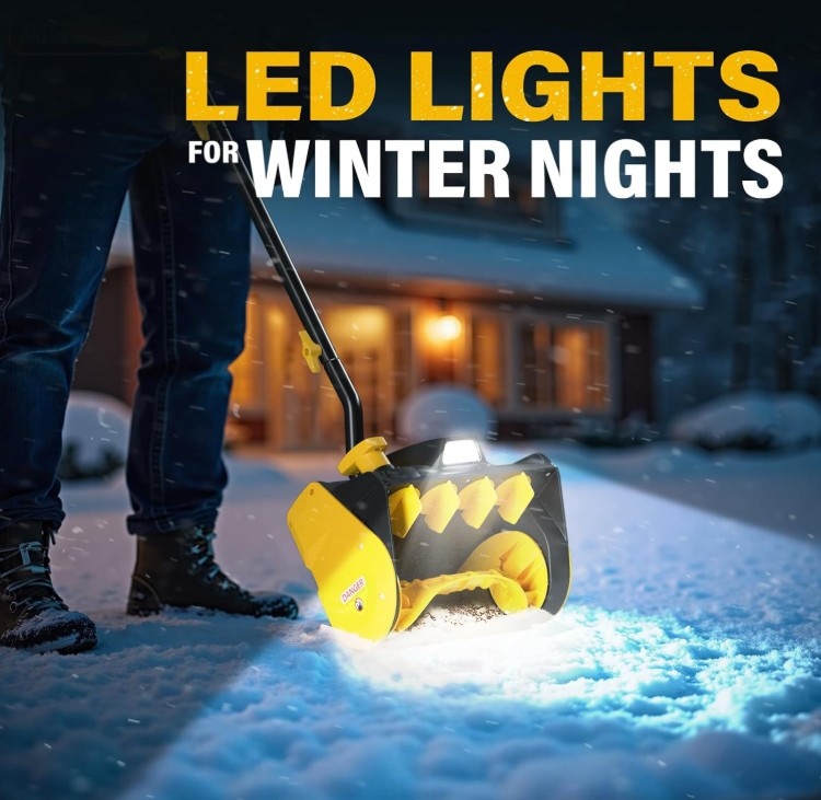 20V 12-Inch Cordless Snow Blower/Shovel w/ LED Light - photo 4