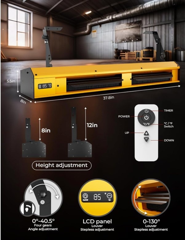 New 7000W Electric Garage Heater w/ Remote - photo 3