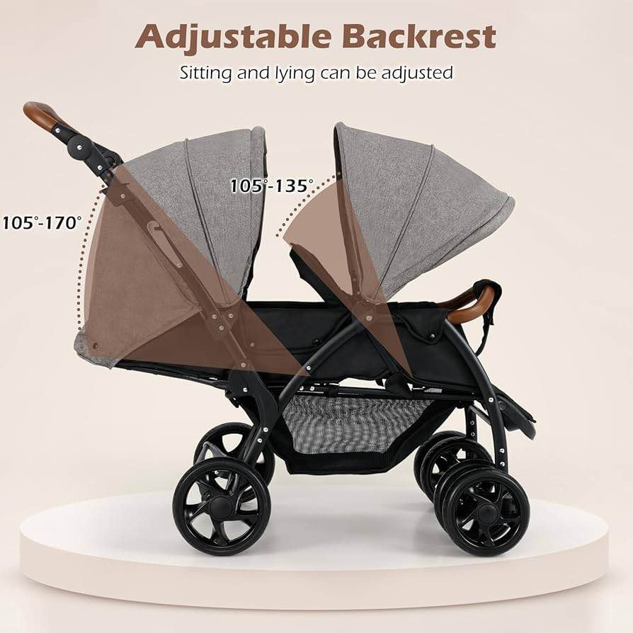 INFANS Double Stroller - Foldable Tandem Baby Stroller - photo 2