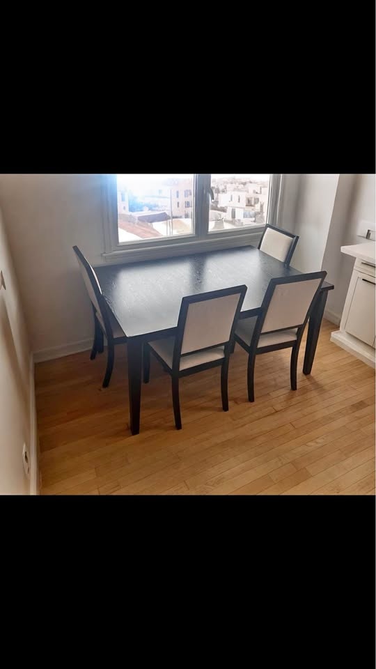 Coaster Louise Dining Table w/ Leaf + 4 Chairs (Black)