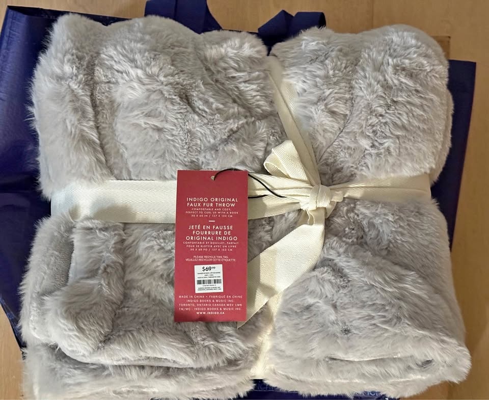 Brand New Indigo Original Faux Fur Throw