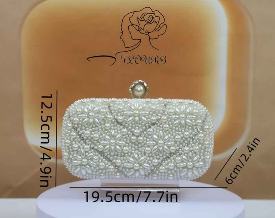 Brand new elegant pearl embellished women evening party bag - photo 3