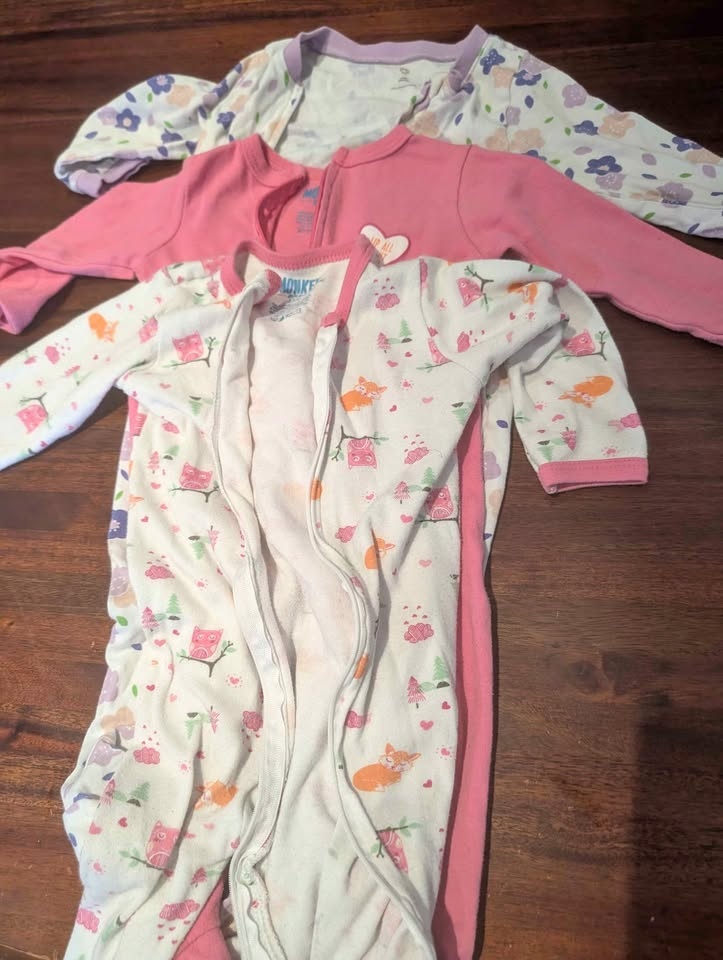 3 Zip-up Sleeper Onesies - Size 18 Months