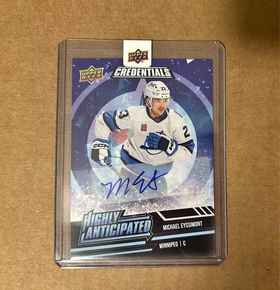 2022-23 Credentials Michael Eyssimont Auto - Jets Bruins