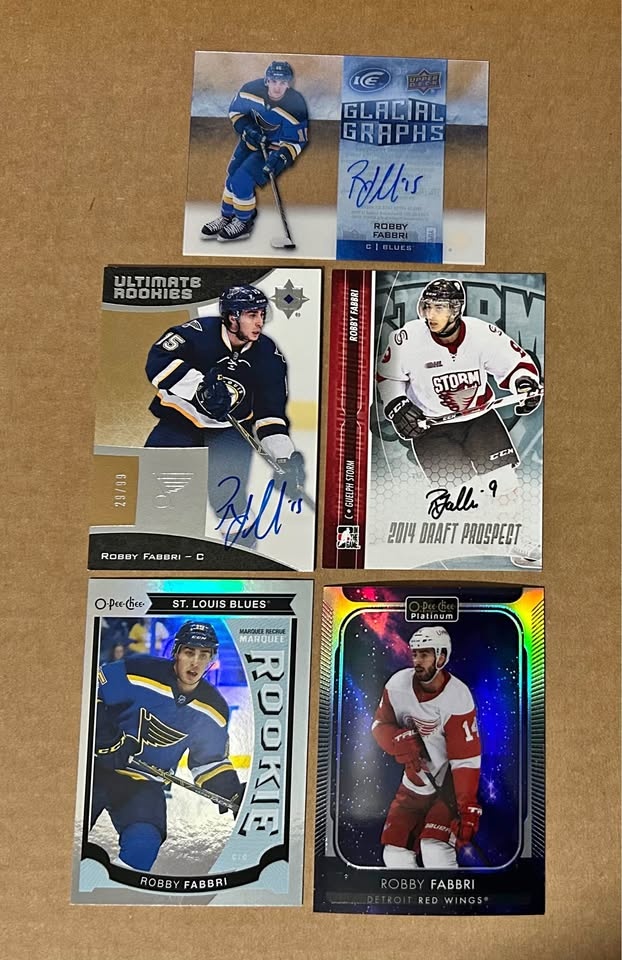 Robby Fabbri Hockey Card Lot - Autos, Numbered, Rookies - Blues