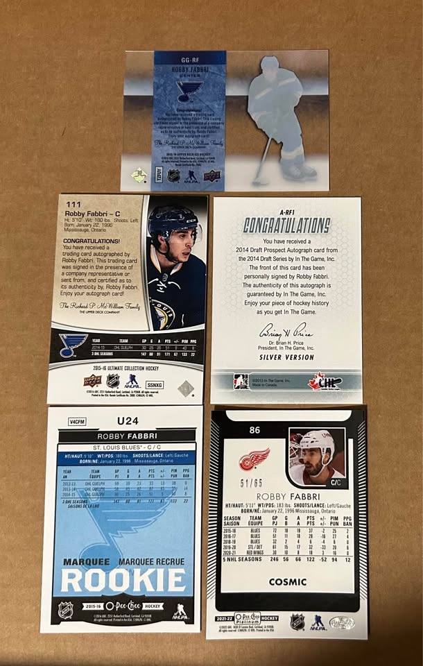 Robby Fabbri Hockey Card Lot - Autos, Numbered, Rookies - Blues - photo 2