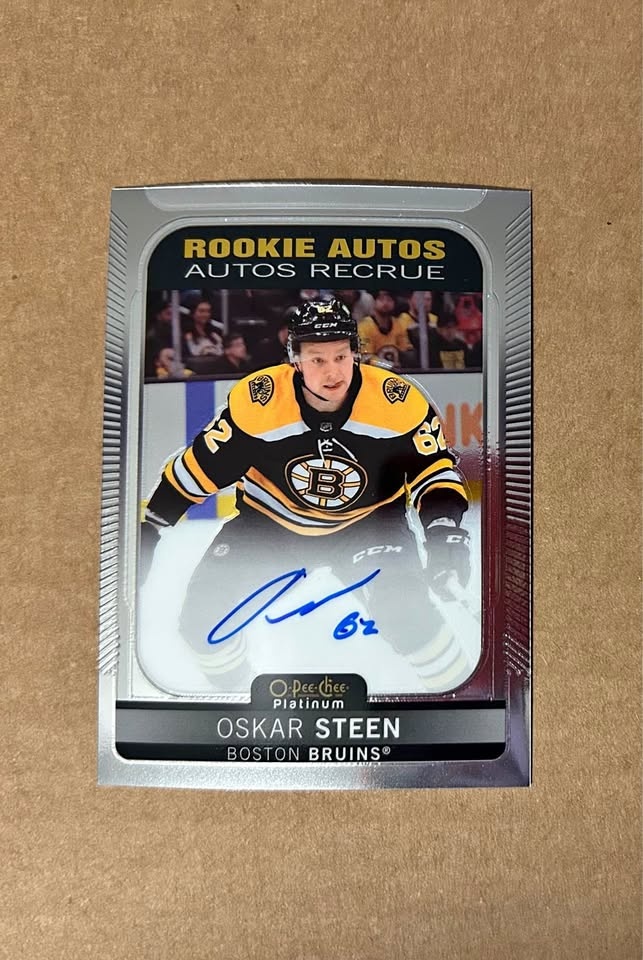 2021-22 OPC Platinum Oskar Steen Rookie Autos - Boston Bruins