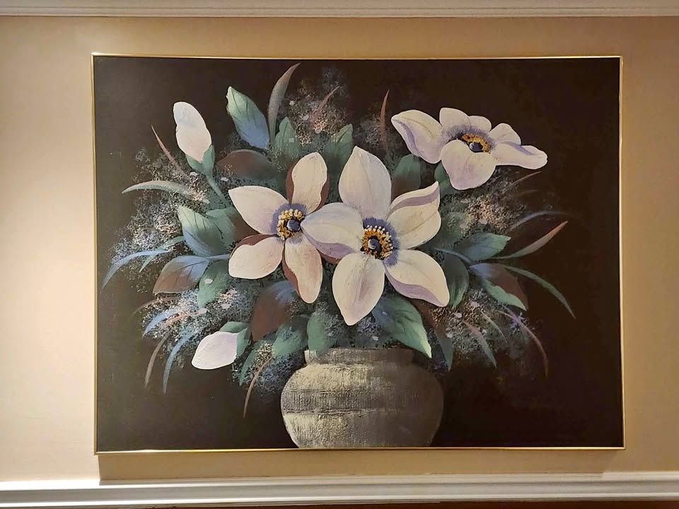 Wall Art Canvas Texture Art 48"x36" Golden Frame