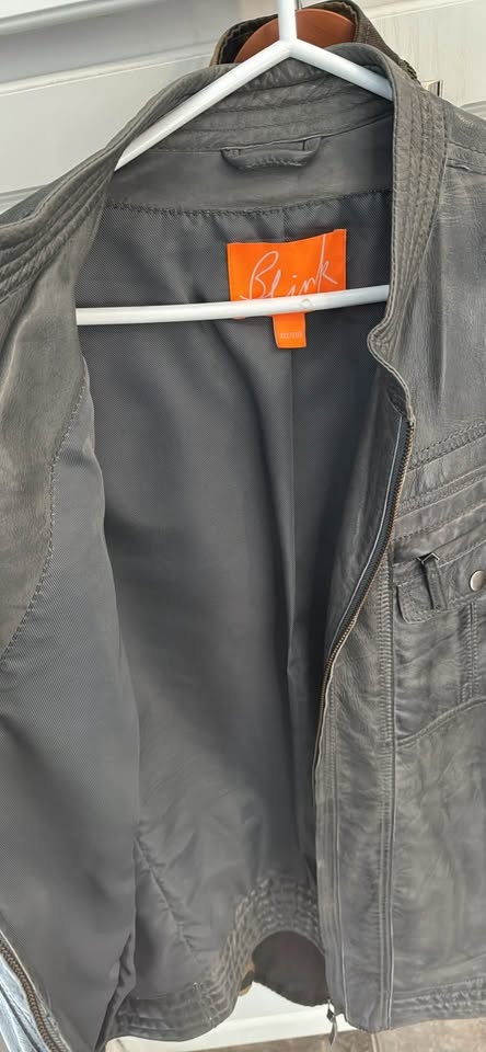 Blink Leather Jacket Size 2XL Gray New Condition - photo 3