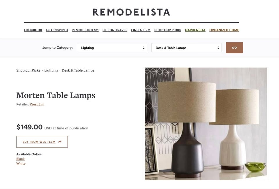 Orig $149 SOLD OUT NEW WEST ELM MORTEN TABLE LAMP, BLACK - photo 2